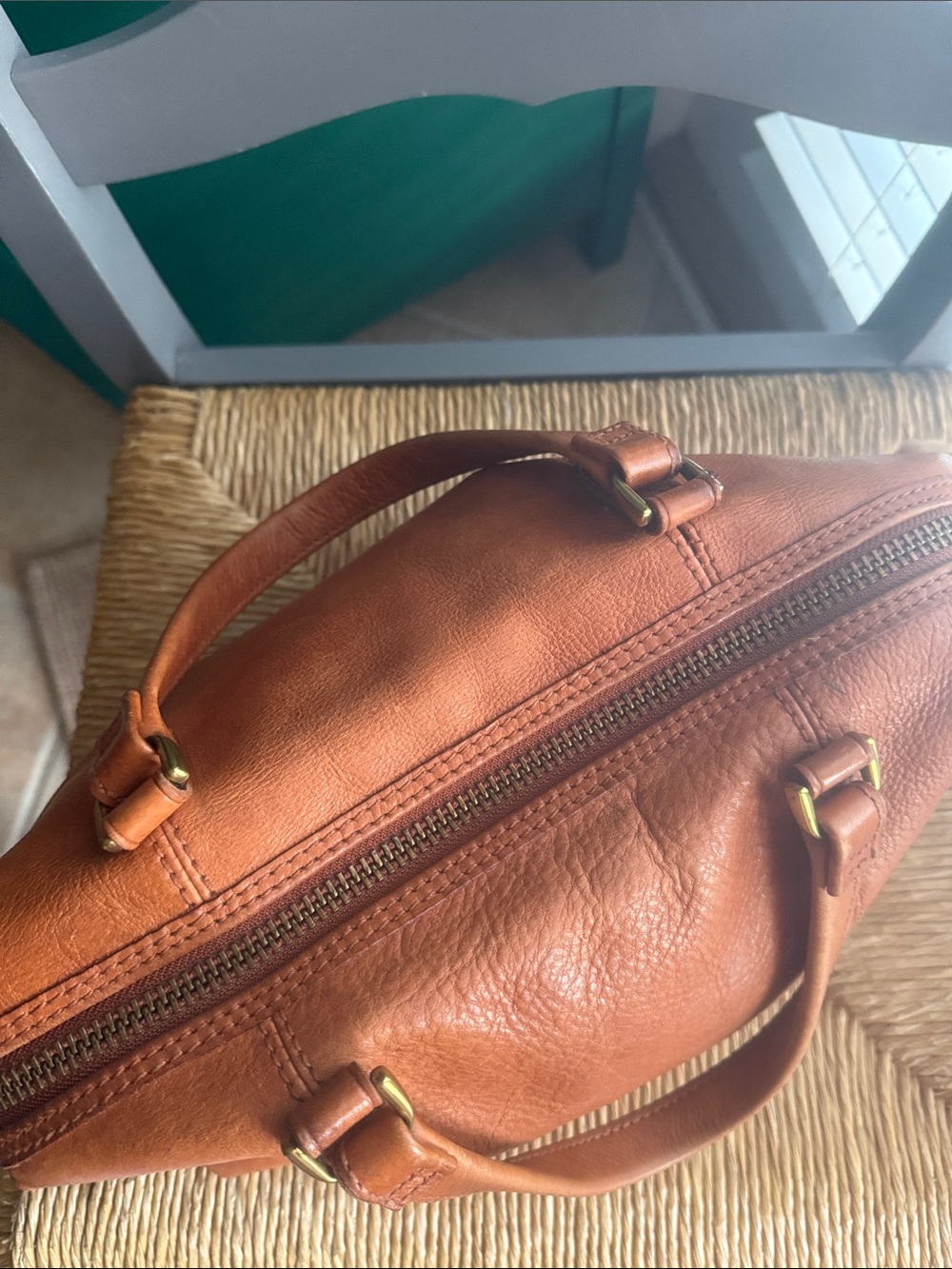 Madewell Glasgow Leather Satchel brass hardware - Picture 11 of 14